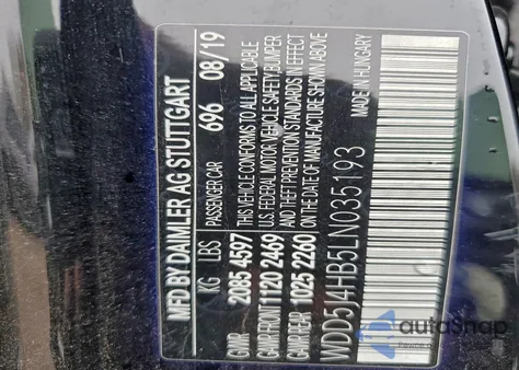 2020 Mercedes-Benz Cla 250 4Matic z USA, uszkodzony, nr VIN WDD5J4HB5LN035193